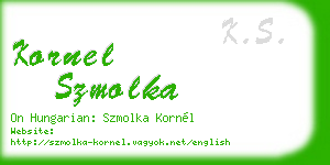 kornel szmolka business card