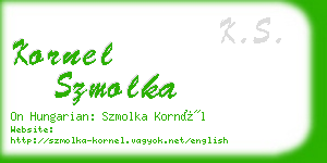 kornel szmolka business card